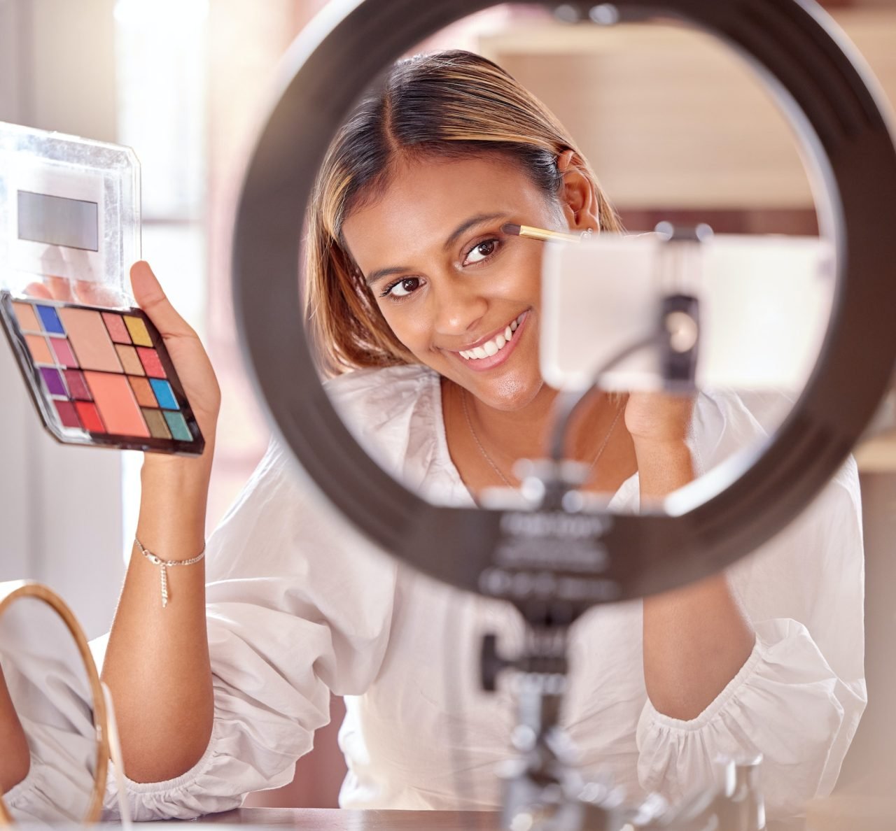 Makeup artist using Beauty Secret Bhopal products